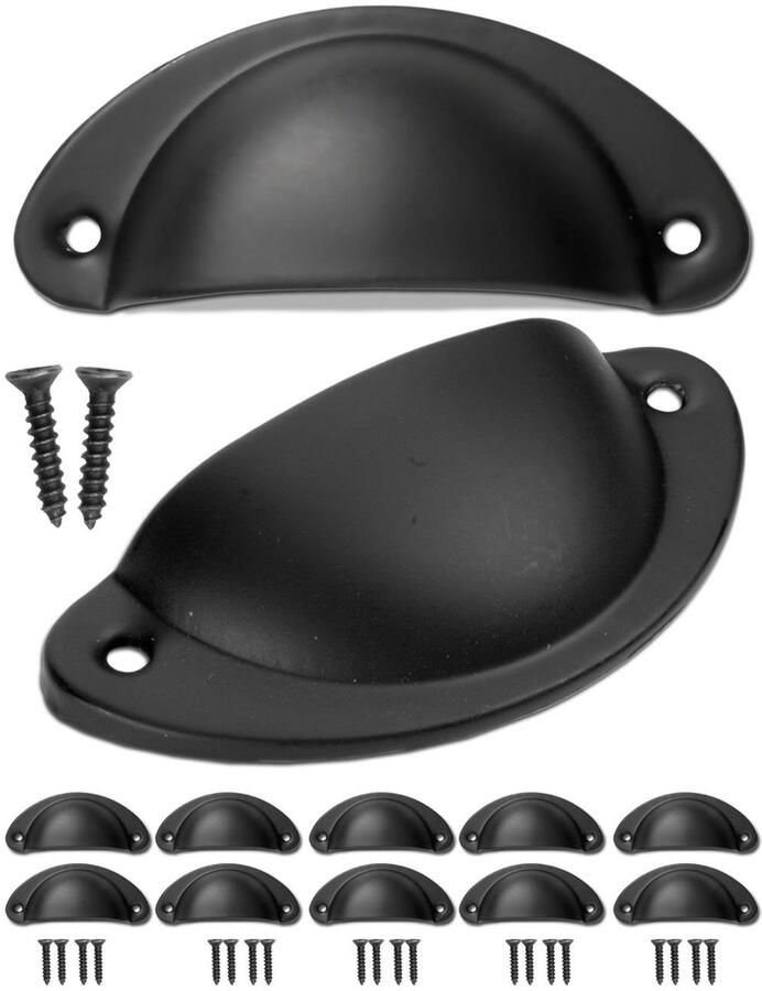 Boraboi Retro Antieke Ladegrepen Set van 10 voor Meubels in Klassiek Zwart Design