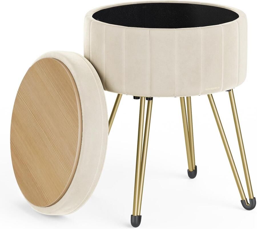 Boraboi Ronde Opbergkruk Met Fluweelzachte Bekleding Voor Multifunctioneel Gebruik In Huis