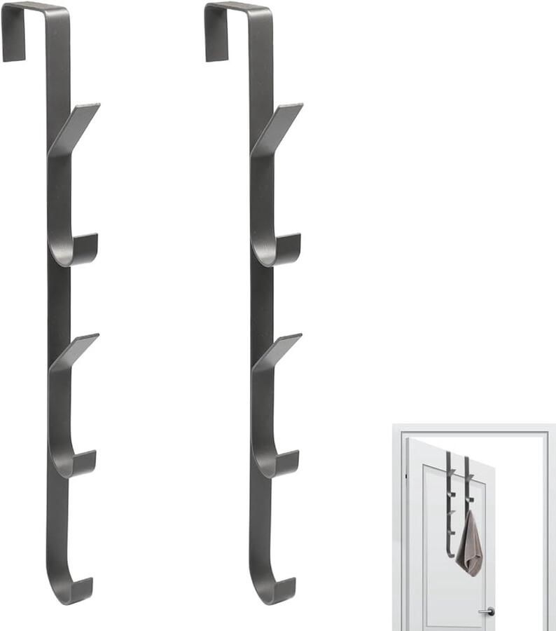 Boraboi Ruimtebesparende Deurhaken Set met 5 Haken voor Eenvoudige Organisatie
