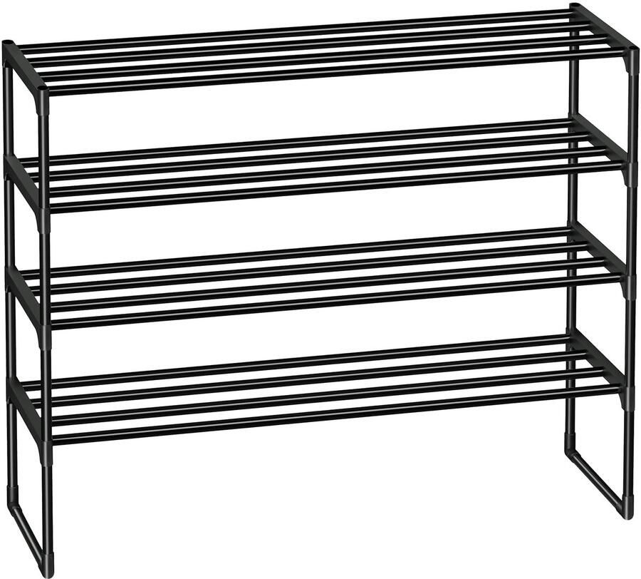Boraboi Schoenenrek met vier niveaus metalen constructie stapelbaar en veelzijdig voor 20-23 paar schoenen
