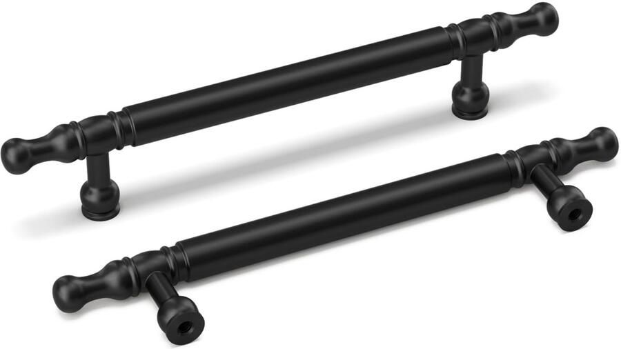 Boraboi Set van 10 Matzwarte Retro Handgrepen voor Keukenkasten Kasten en Laden 128 mm