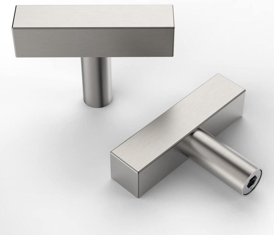 Boraboi Set van 10 Roestvrij Stalen Kast- en Deurknoppen Geborsteld Nikkel voor Meubels en Kasten