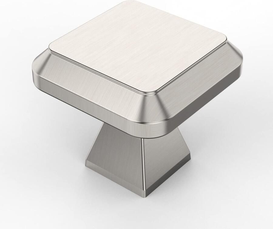 Boraboi Set van 10 stijlvolle meubelknoppen in geborsteld nikkel voor keuken en kast met schroeven