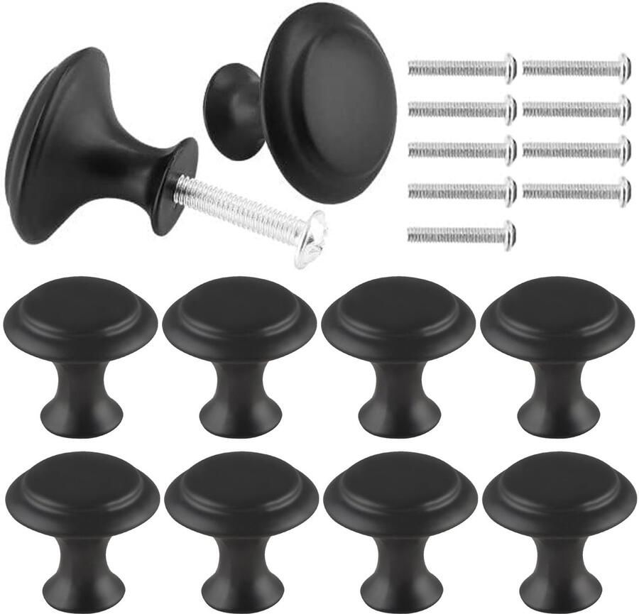 Boraboi Set van 10 stijlvolle ronde meubelknoppen in roestvrij staal voor veelzijdig gebruik