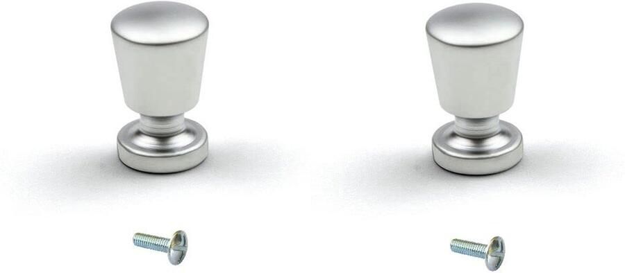 Boraboi Set van 2 moderne zilver verchroomde metalen meubelknoppen voor kasten en lades