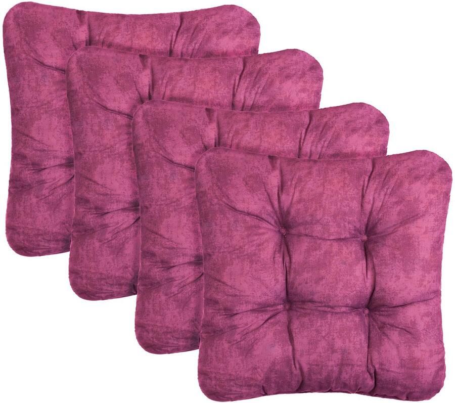 Boraboi Set van 4 Comfortabele Zit- en Sierkussens voor Stoelen in Berrentinten