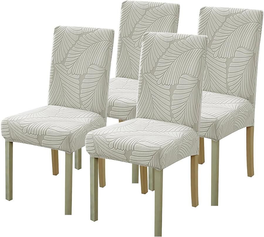 Boraboi Set van 4 Eetkamer Stoelhoezen Afneembare Wasbare Stretchhoezen voor Gebruiken