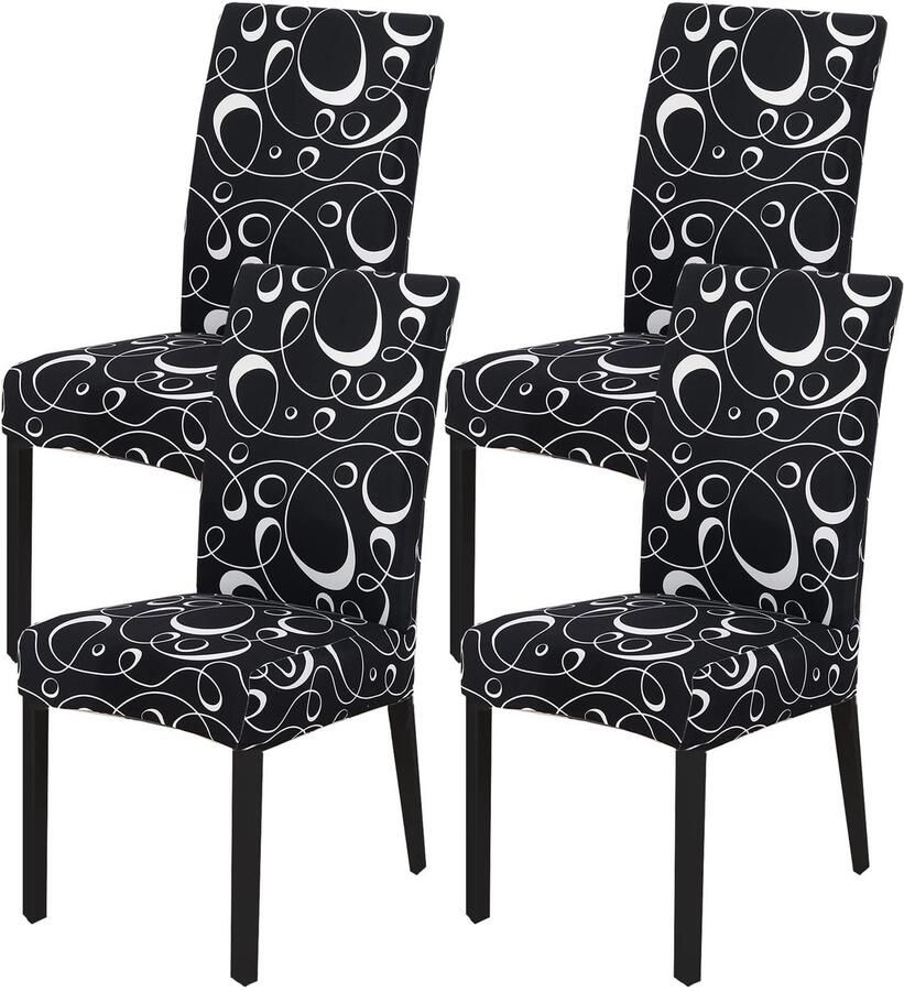 Boraboi Set van 4 Elastische Wasbare Stoelhoezen voor Eetkamer Restaurant en Feestgelegenheden