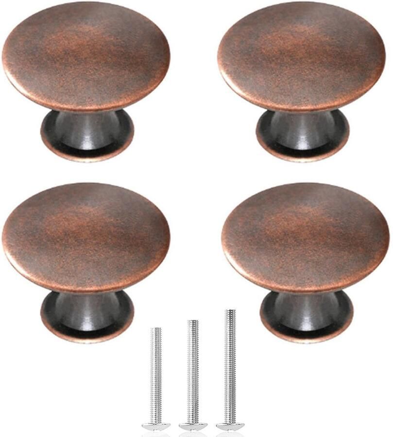 Boraboi Set van 4 Klassieke Antiek Messing Kastknoppen voor Meubeltoepassingen