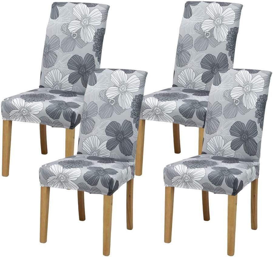 Boraboi Set van 4 Luxe Stretch Stoelhoezen voor Gelegenheden en Stijlvolle Bescherming