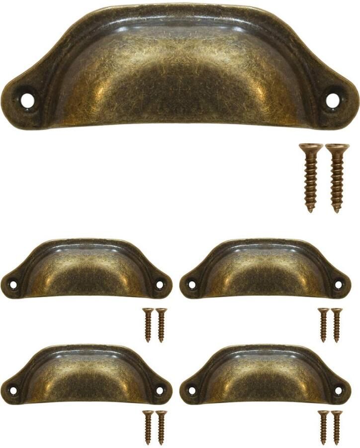 Boraboi Set van 4 Vintage Ladegrepen in Antiek Brons voor Klassieke Meubelrestauratie