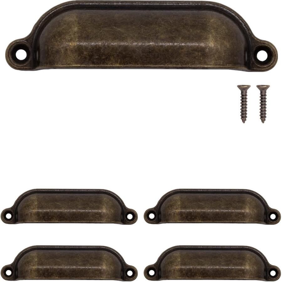 Boraboi Set van 4 Vintage Ladegrepen met Schelpontwerp voor Meubelrenovatie 100 x 26 mm