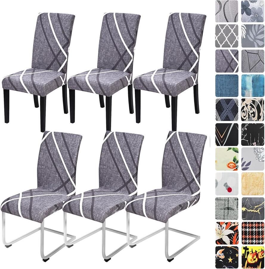 Boraboi Set van 4 6 Elastische Stoelhoezen voor Interieurstijlen en Bescherming