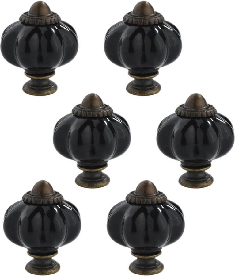 Ibenzoa Set van 6 Zwarte Vintage Meubelknoppen met Schroeven voor Kasten en Laden