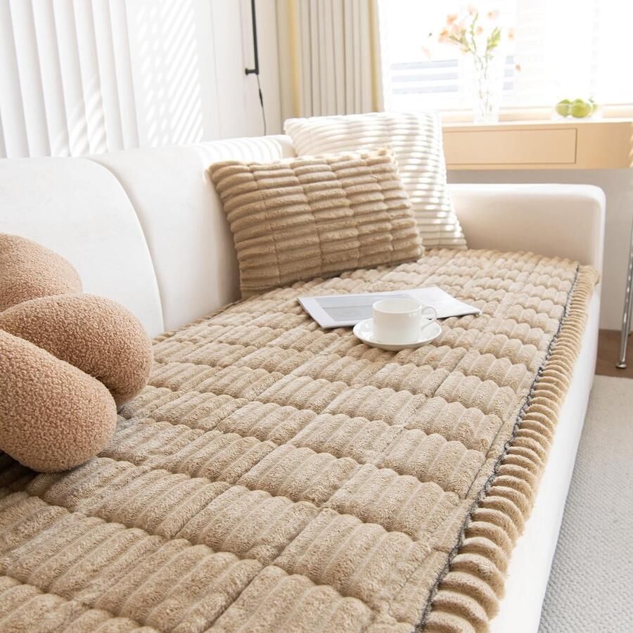 Boraboi Sfeervolle en Comfortabele Wasbare Sofa Overtrek met Anti-Slip Ontwerp voor 2 3 4 Zitsbanken