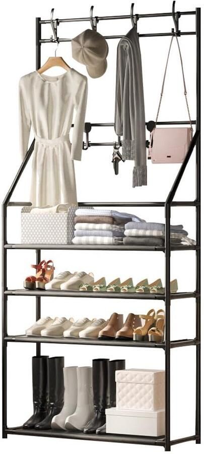 Boraboi Staand en Ruimtebesparend Schoenenrek met Veelzijdige Opbergruimte voor Schoensoorten