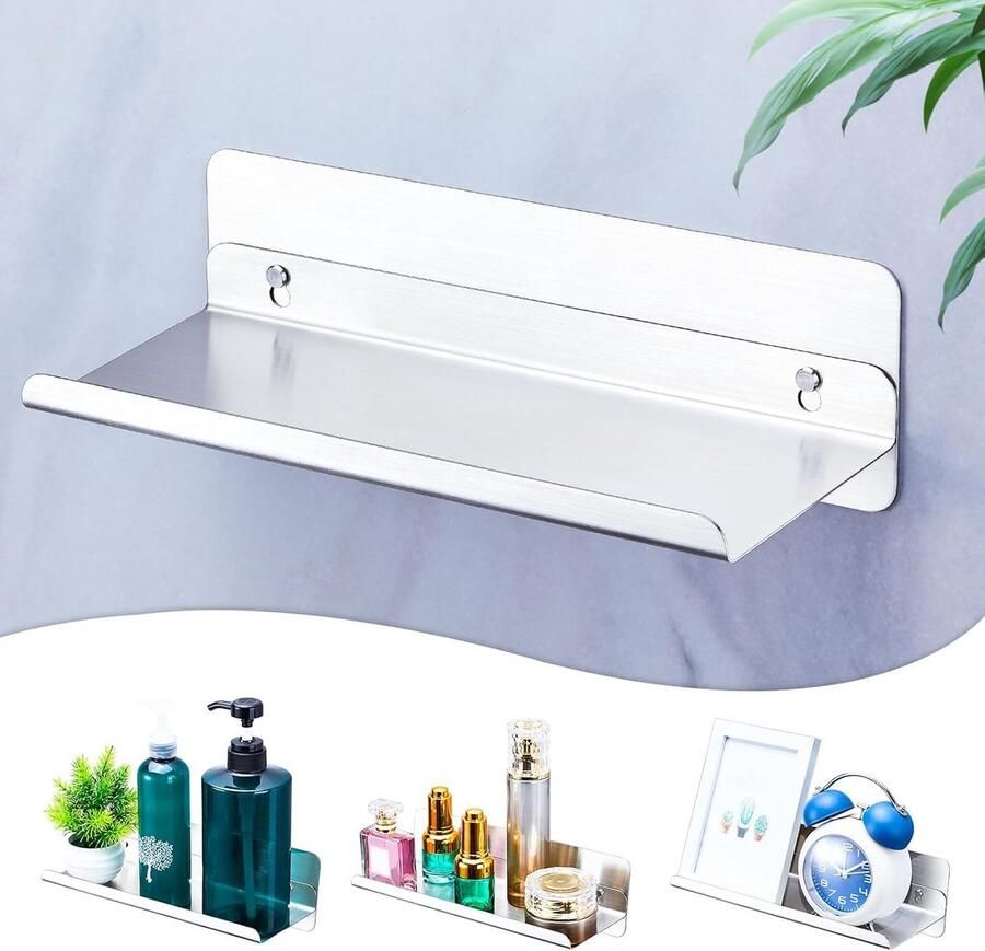 Boraboi Stijlvol en Functioneel Zwevend Wandrek van Roestvrij Staal voor Meerdere Ruimtes