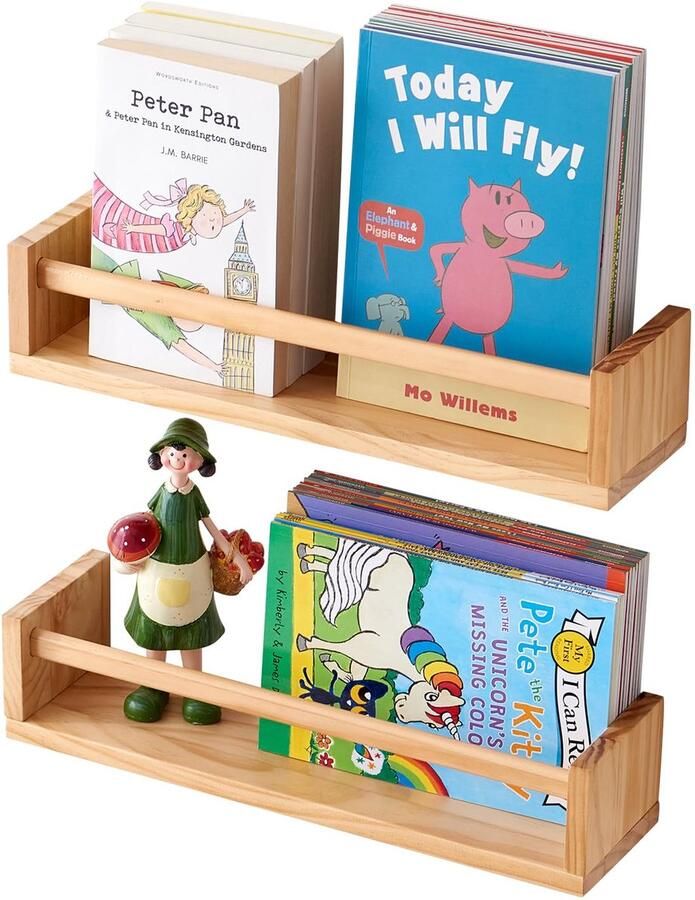Boraboi Stijlvol Houten Wandrek voor Kinderkamer en Meer Set van 2 40 cm