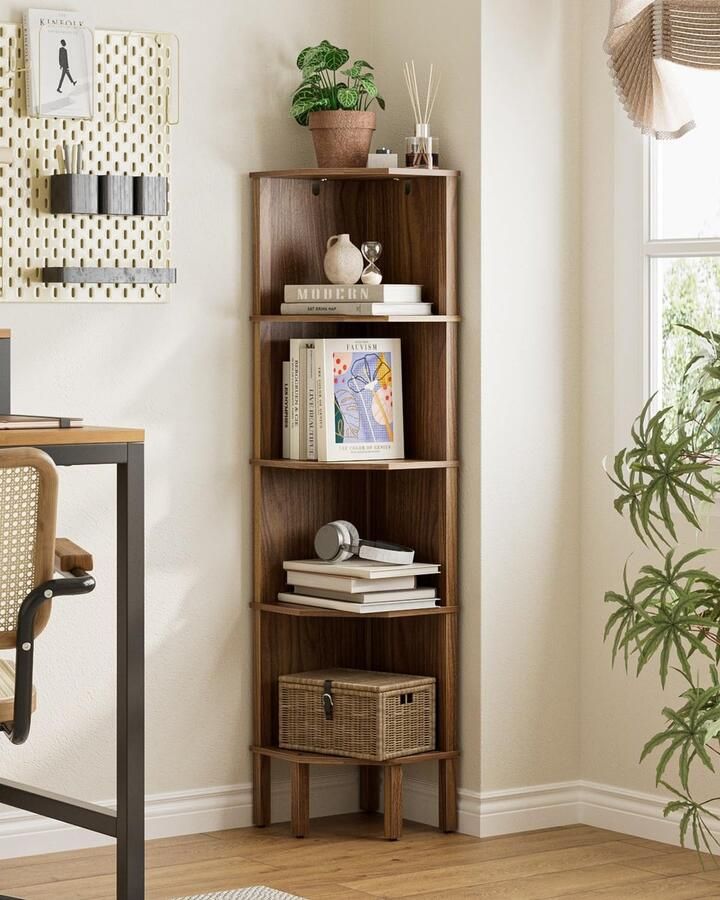 Boraboi Stijlvolle en Functionele Hoekplank met 5 Niveaus voor Elke Kamerinrichting