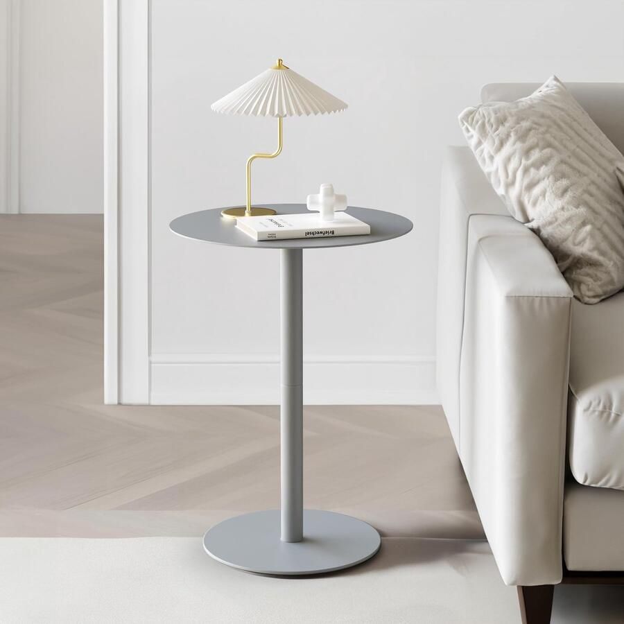 Boraboi Stijlvolle en Functionele Ronde Bijzettafel met Twee Niveaus voor Woonkamer Slaapkamer en Meer