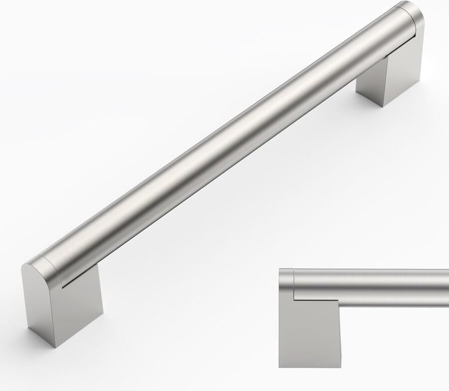 Boraboi Stijlvolle en Kastgrepen van Geborsteld Nikkel voor Keuken en Kledingkast 10 Stuks Set