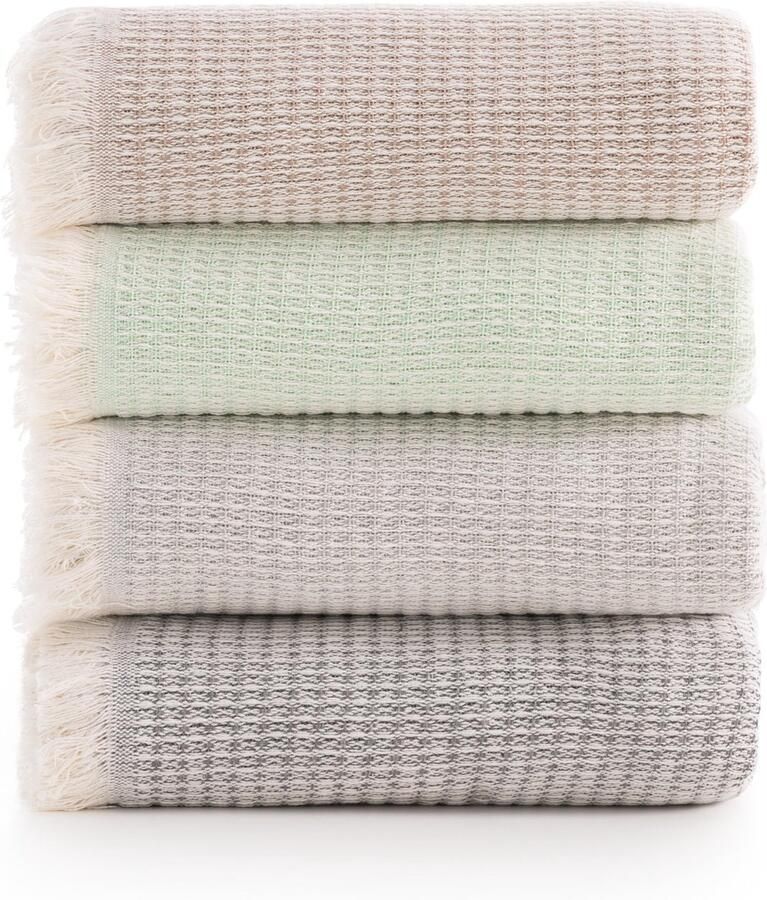 Boraboi Stijlvolle en Veelzijdige Sprei van Gerecycled Katoen voor Bed en Bank Donkergrijs 125 x 180 cm