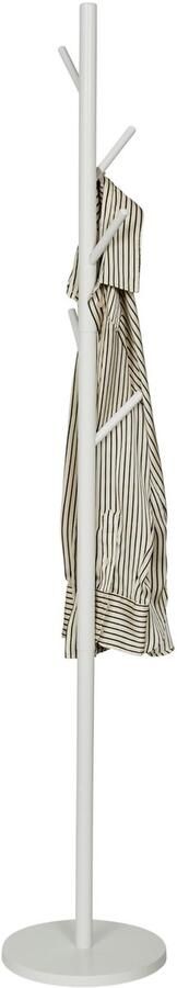 Boraboi Stijlvolle Vrijstaande Kledingstandaard van Metaal met Stabiele Basis en 5 Robuuste Haken Wit 170 cm Hoog