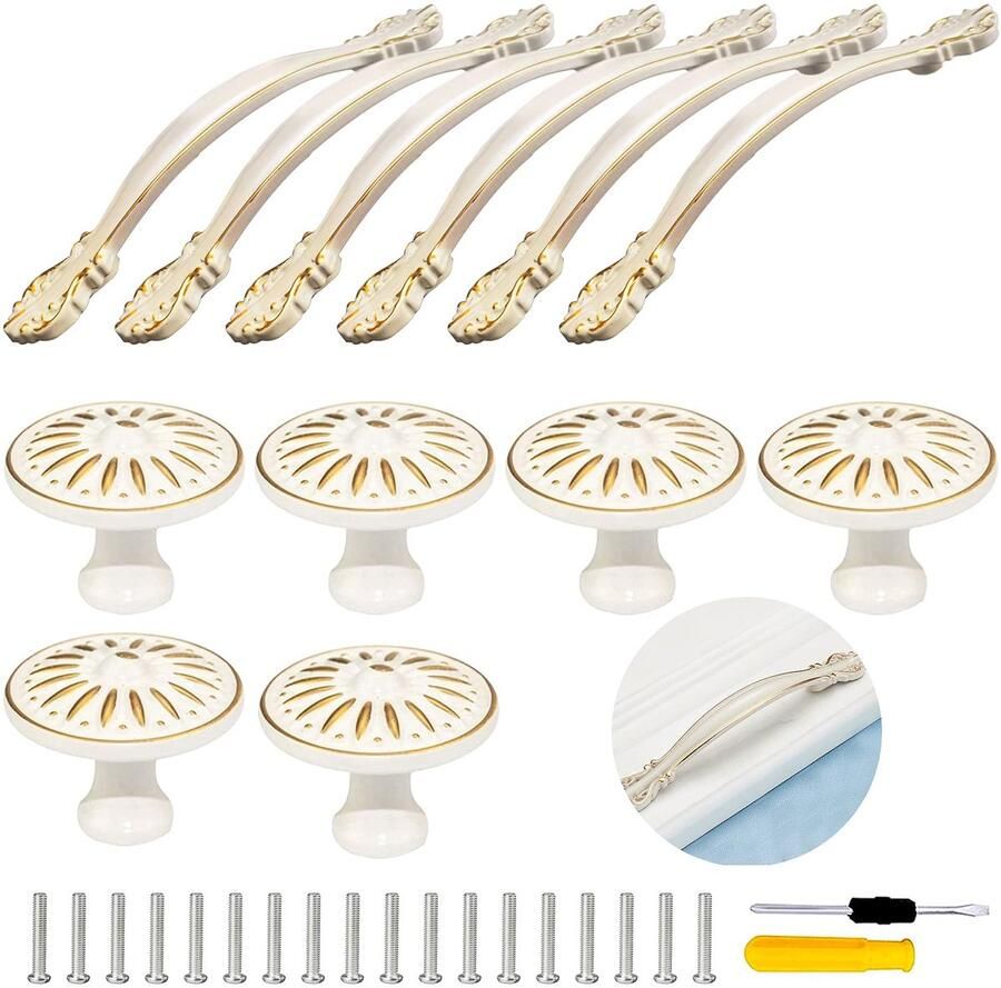 Boraboi Stijlvolle Witte Aluminium Meubelgrepen Set met Ergonomisch Design voor Toepassingen