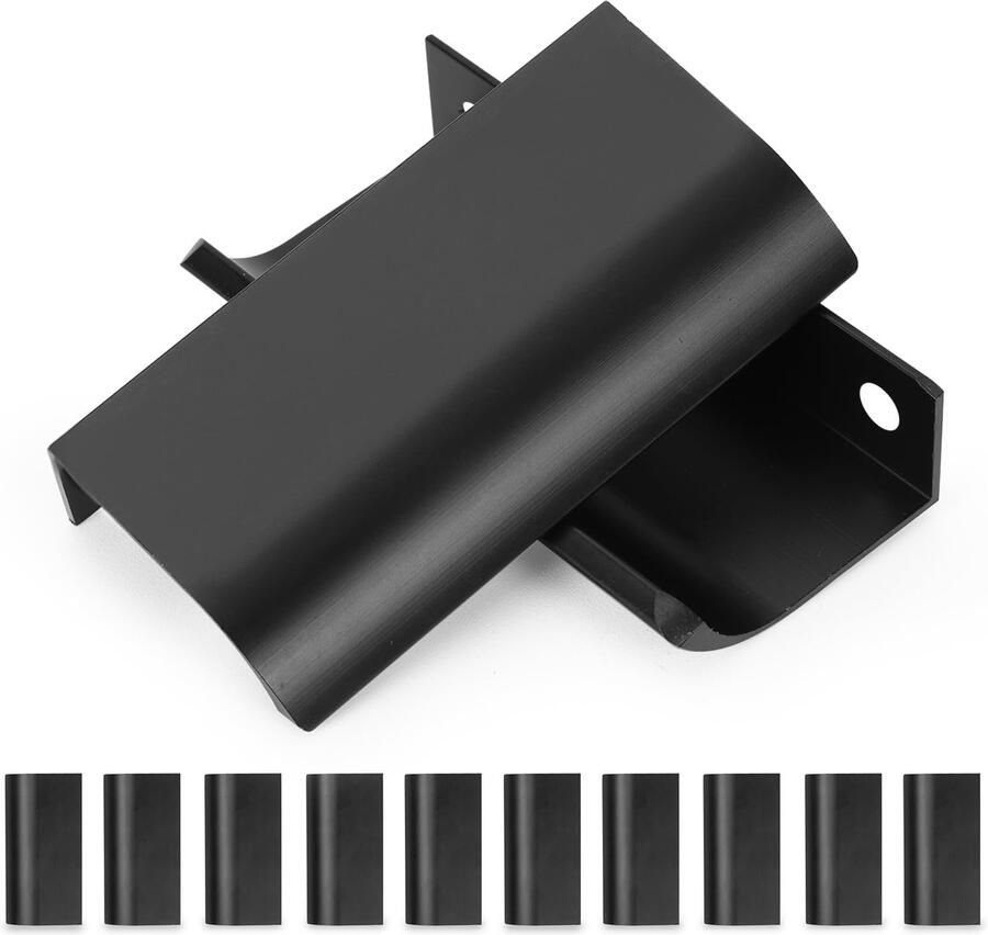 Boraboi Stijlvolle Zwarte Verborgen Kastgrepen Set van 10 voor Keukenkasten en Lades