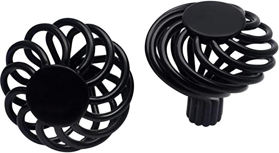 Ibenzoa Elegante Vogelkooi Stijl Zwarte Kastknoppen 10-delige Set voor Huisdecoratie