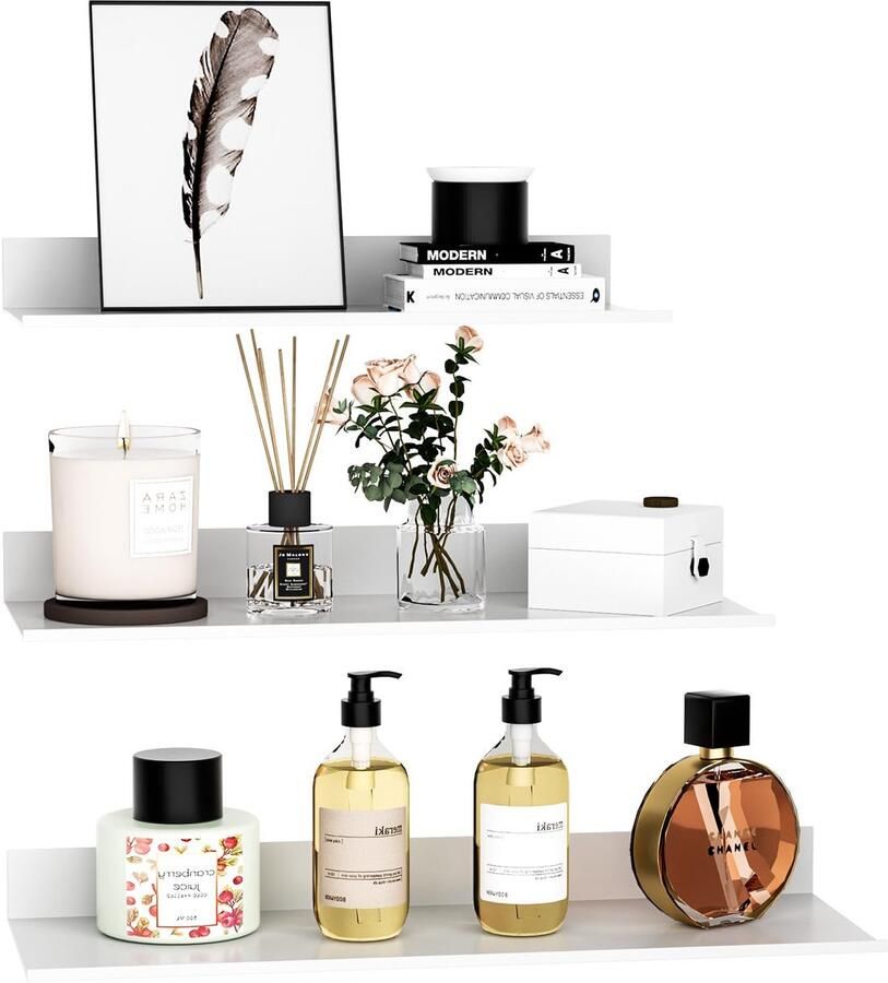 Boraboi Stijlvolle Zwevende Wandplanken voor Elke Ruimte in Huis of Kantoor