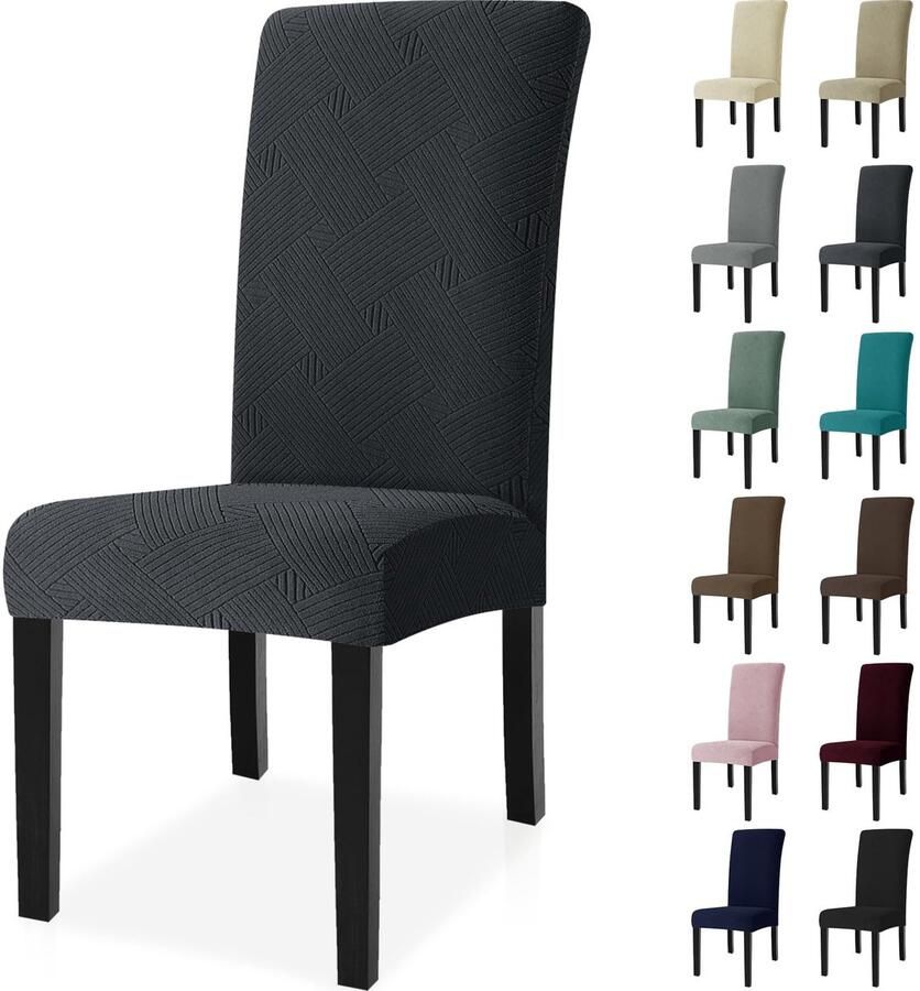 Boraboi Stretchbare en Wasbare Stoelhoezen Set van 2 voor Gelegenheden in Stijlvol Grijs