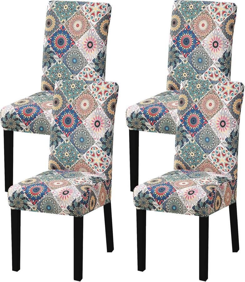 Boraboi Stretchbare en Wasbare Stoelhoezen Set van 4 voor Eetkamer Keuken en Feestgelegenheden