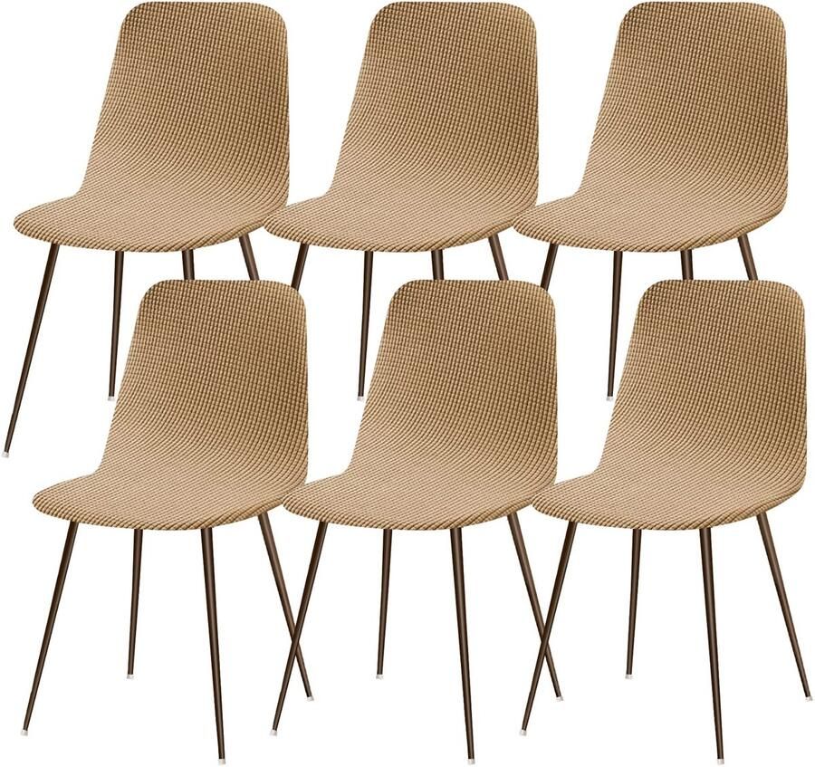 Ibenzoa Stretchbare Stoelhoezen voor Eetkamerstoelen in Kleuren en Patronen Set van 6 Stuks