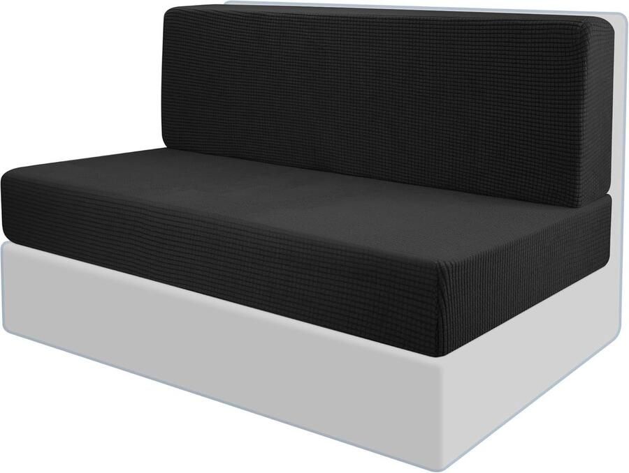 Boraboi Stretchbare Kussenslopen Set voor Camperbanken en Stoelen met Ritssluiting in Zwart 2 Stuks