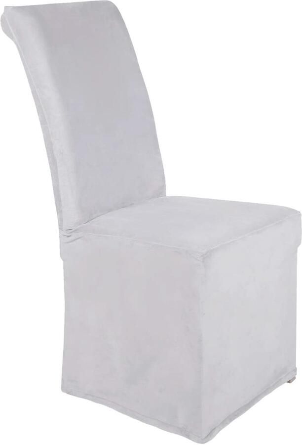 Boraboi Superzachte Fluwelen Stoelhoezen voor Eetkamerstoelen in Luxe Stretch Stof Set van 4 Lichtgrijs