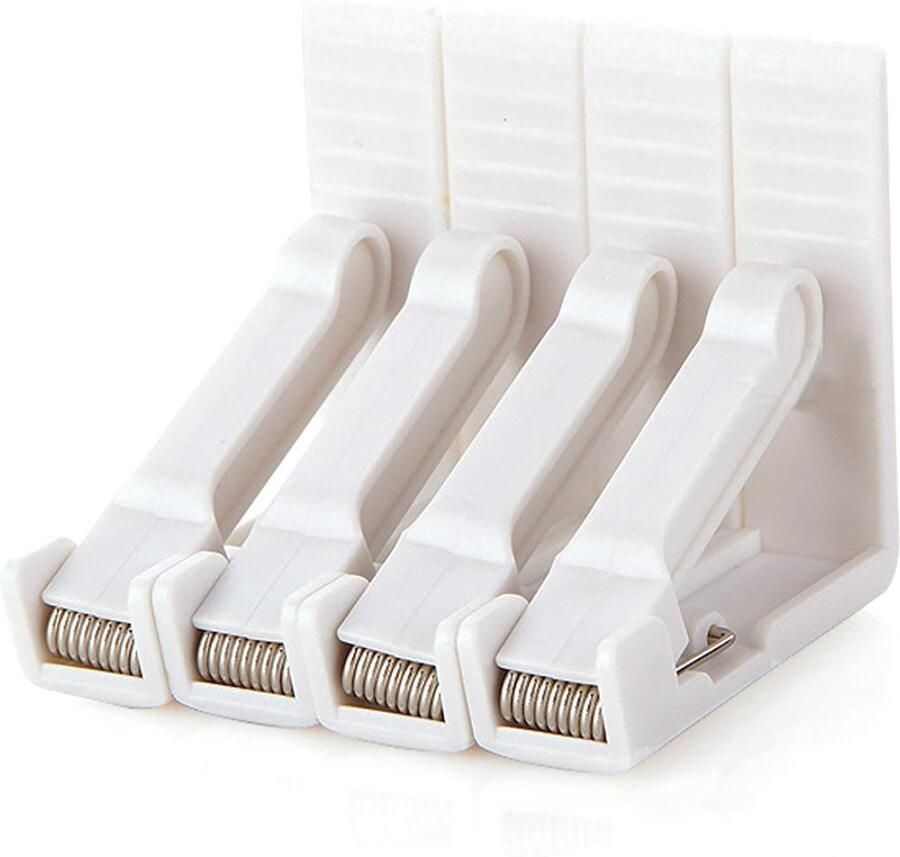 Set van 4 tafelkleedclips witte plastic clips verstelbare hoge klem bureaudikte MAX ca. 4 5 cm tafelkleedclip voor tuin picknick feestjes keuken en restaurant. 5 8*5 8*1 5 cm