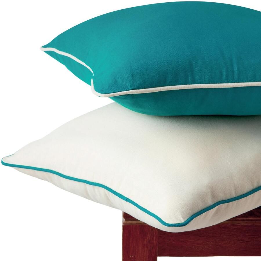 Boraboi Tweekleurige moderne katoenen canvas kussenslopen set van 2 voor bank en bed decoratie