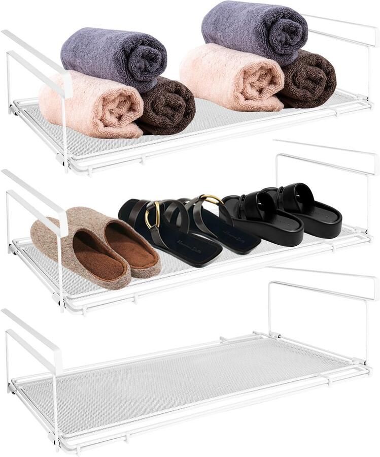 Boraboi Uittrekbare Metalen Organizer voor Keukens Schoenenkasten en Meer met Verstelbare Lengte