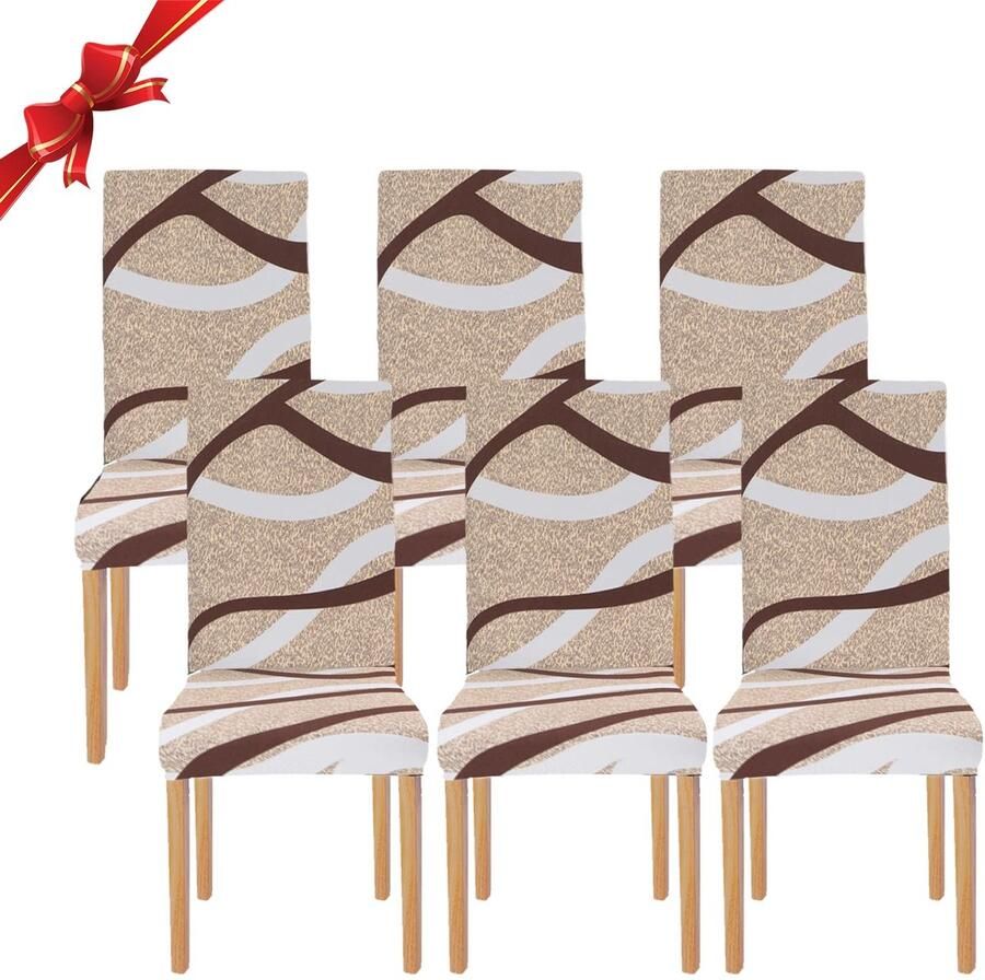 Boraboi Universel Set van 6 Stretch Stoelhoezen voor Moderne Eetkamerstoelen en Banketdecoratie
