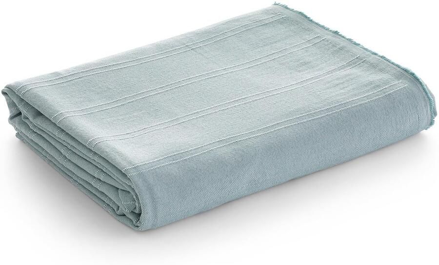 Boraboi Veelzijdige en ecru woondeken voor bank bed en fauteuil 140x180cm watergroen