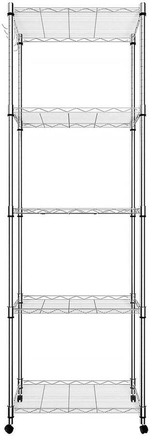 Boraboi Verchroomd opbergrek met wielen voor veelzijdig gebruik in huis en kantoor