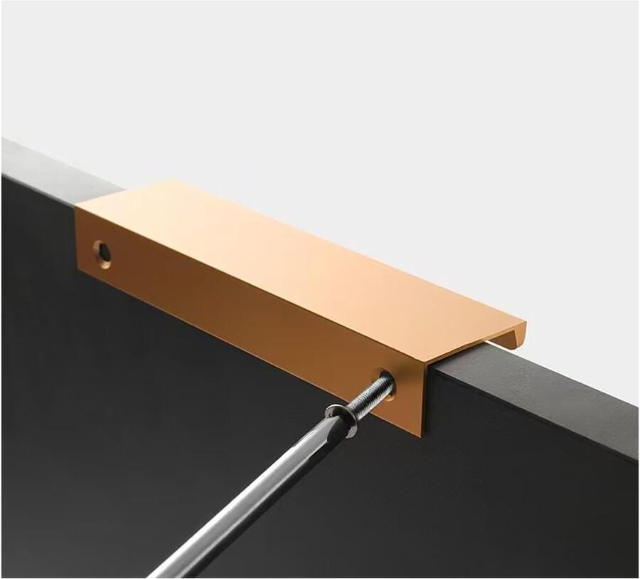 Boraboi Verfijnde Set van Vier Onzichtbare Kastgrepen voor Moderne Interieurinrichting Mat Goud 8 cm