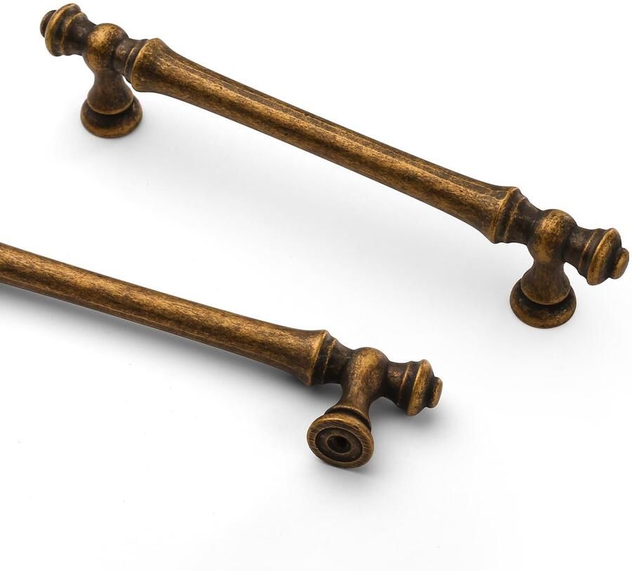 Boraboi Vintage Antiek Messing Meubelgrepen Set van 6 voor Kasttoepassingen