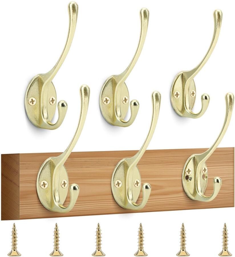 Boraboi Vintage Metalen Kapstokhaken Set met Schroeven voor Multifunctioneel Gebruik in Huis