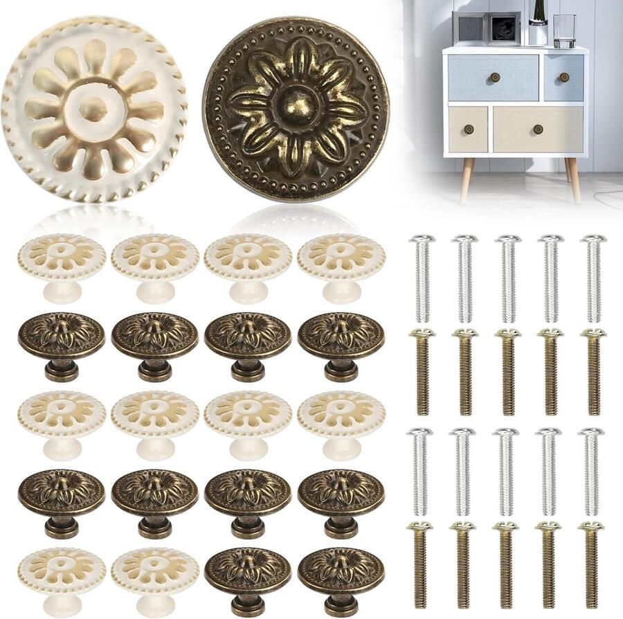 Boraboi Vintage Stijl Kastknoppen Set van 20 voor Meubelstijlen