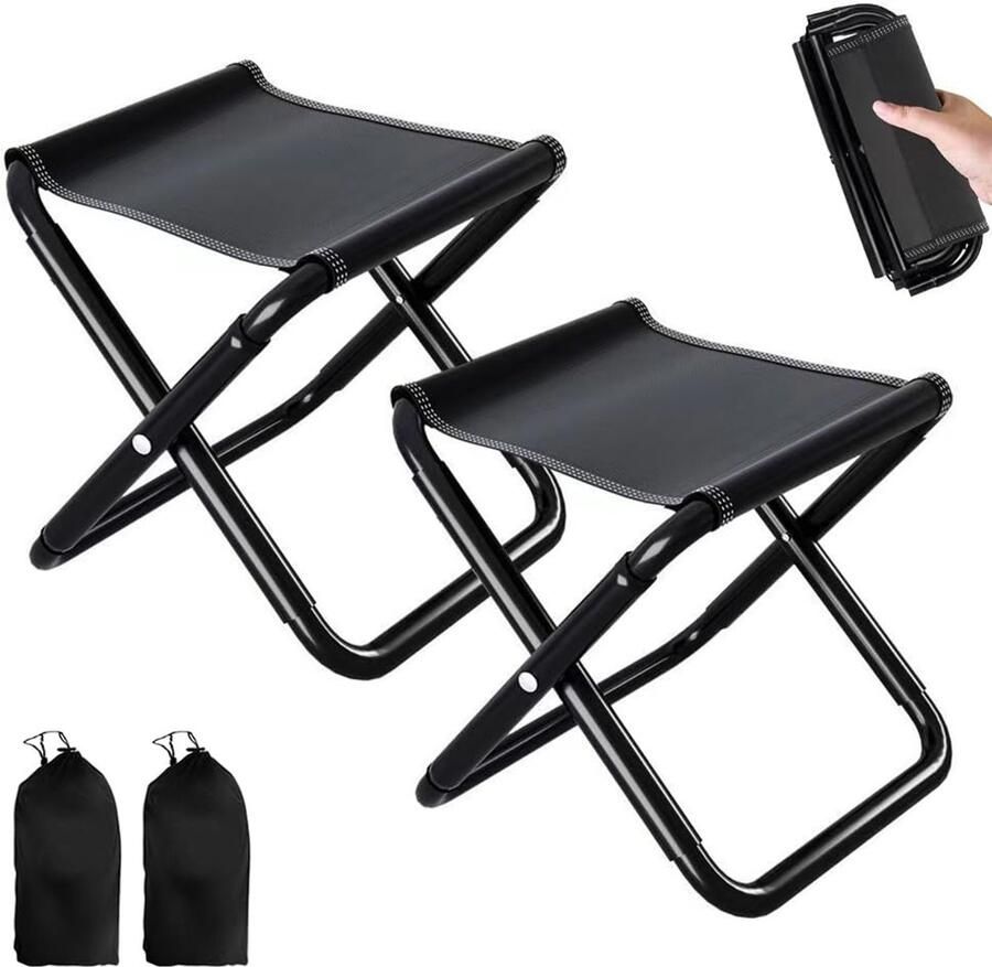 Boraboi Vouwbare en draagbare lichte krukjes set van 2 voor outdoor avonturen