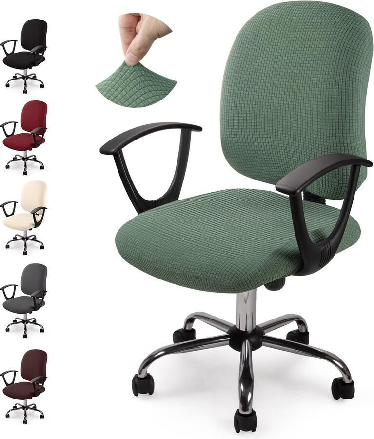 Boraboi Wasbare en Elastische Jacquard Stoelhoes voor Bureaustoel met Armleuning Bescherming in Kleuren