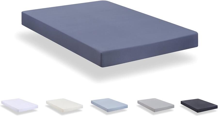 Ibenzoa Extra Zacht en Ademend Spannlaken voor Matrassen van 180 x 190 200 cm in Lichtgrijs en Blauwgrijs