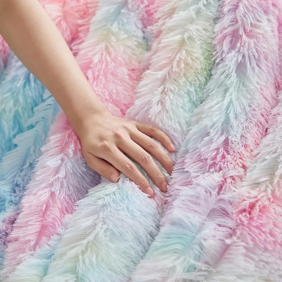 Boraboi Zachte en kleurrijke deken voor bank of bed met warm comfort